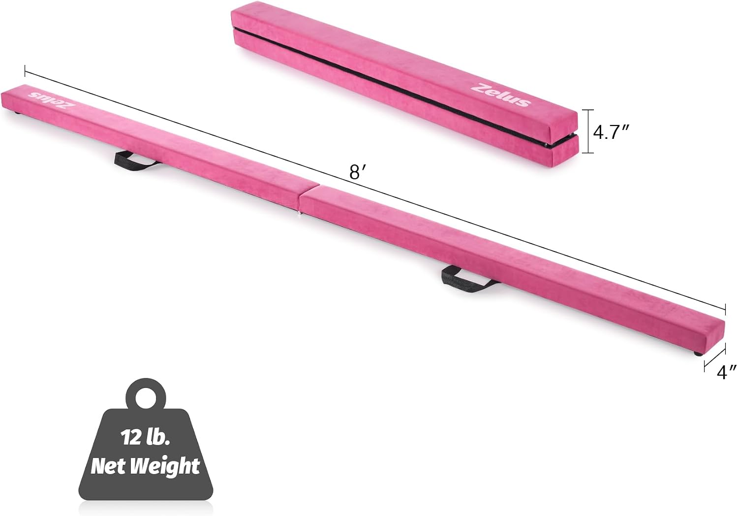 ZELUS 8' Folding Gymnastics Balance Beam