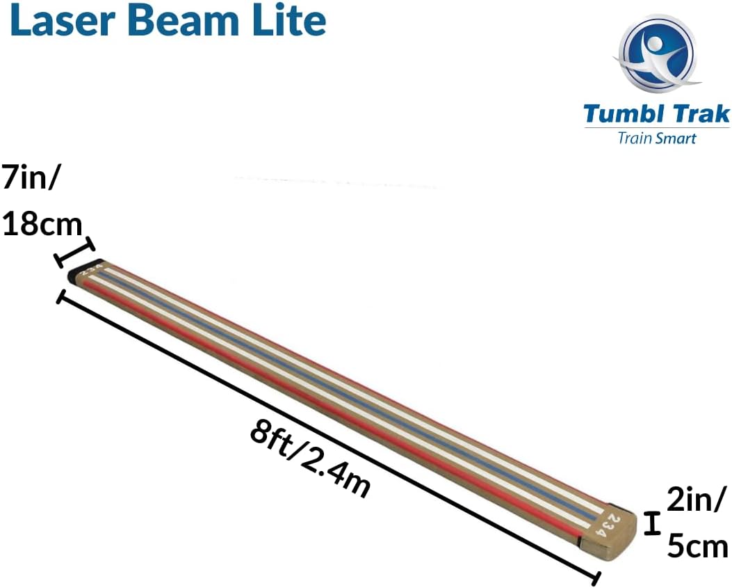 Tumbl Trak 8 Ft Laser Balance Beam with Solid Wood Core Gymnastics Low Balance Training Beam Lite (8 Feet) Balance Beam